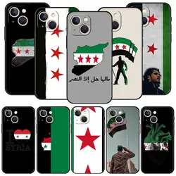 Phone Case For iPhone 16 15 14 13 12 11 Pro Max XS X XR SE 7 8 Plus Soft Silicone Black Cover Funda Luxury Syria flag