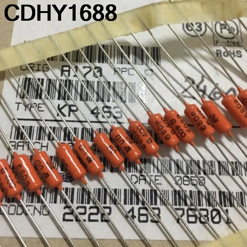 5 peças 2% 400v 680pf 681 capacitor de filme de folha de estanho axial importado original kp464