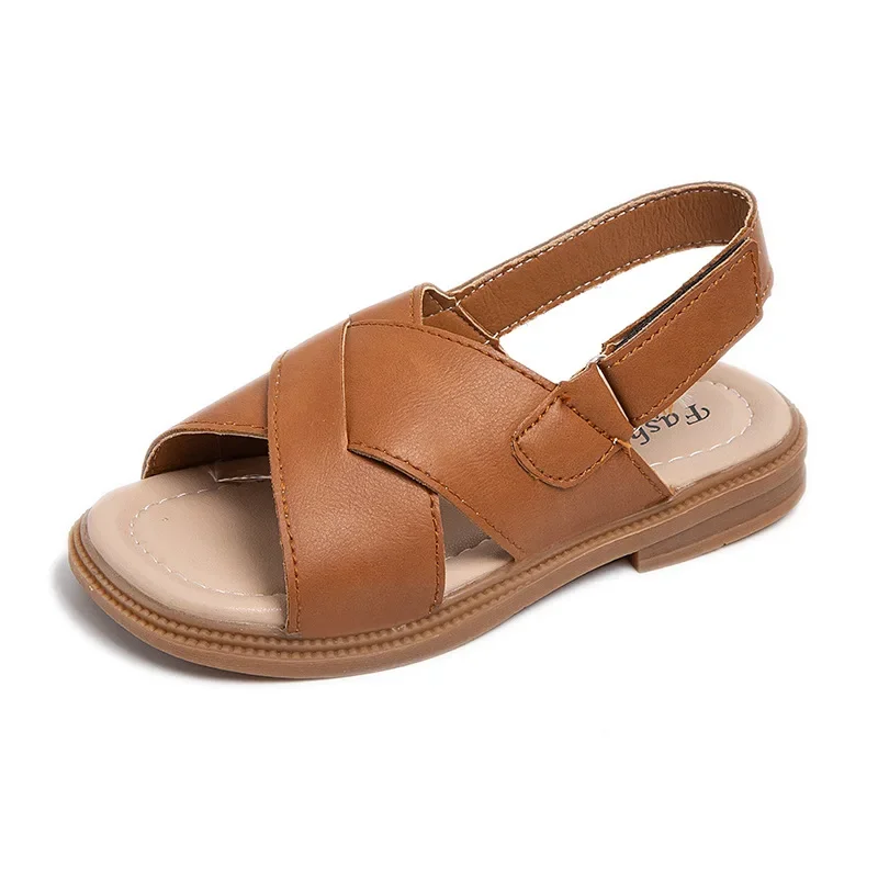 

Fashion Kids Sandals Cross Strap Adjustable Sandals for Boys & Girls School Beach Shoes for Big Medium Children 2025 Summer New