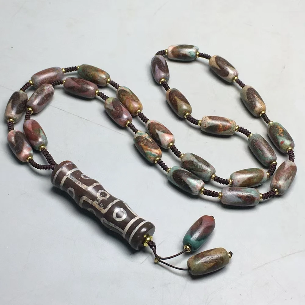 

Vintage Buddhist Amulet 9 Eyes Pendant Home Ornament Mascot Nature Tibetan Dzi Bead Hanging Lucky Talisman Bring Wealt For Youh
