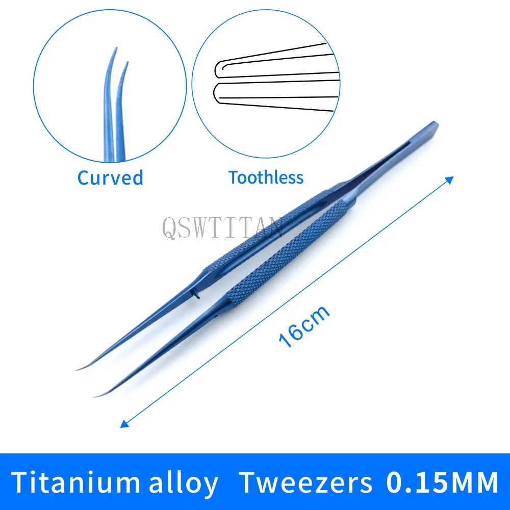 Pinzette per microchirurgia in titanio da 14/16 cm Pinzette Strumenti chirurgici oftalmici dentali