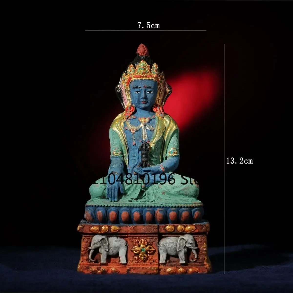 Tibetan Tsa Clay Buddha Akshobhya Amitayus Statue Buddhist Collectible