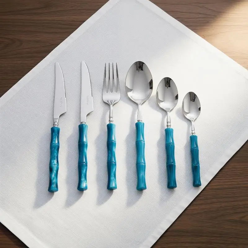 Gift Boxed Bamboo Handle Stainless Steel Cutlery Set Complete for Every Meal Occasion