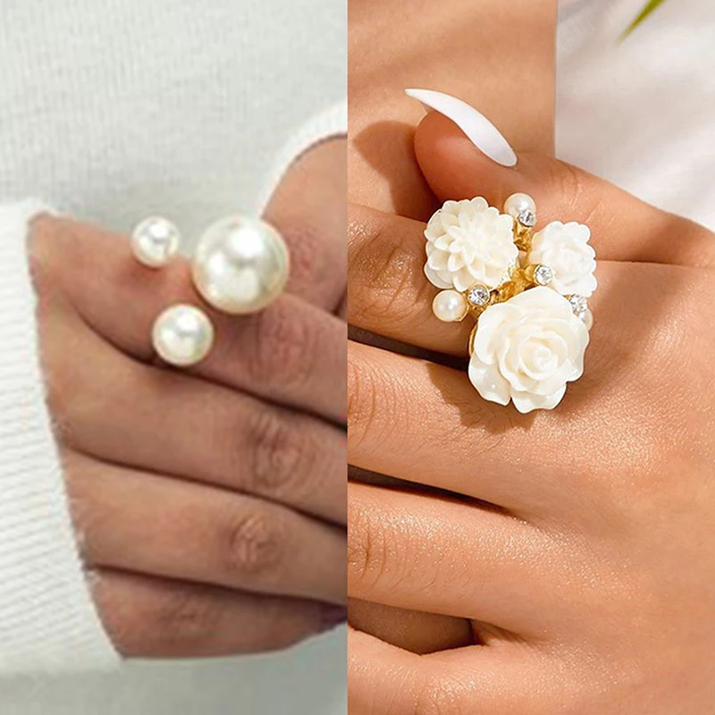 Hot！Simple Flower Fingertip Nail Rings For Nail Photo Nail Open Ring Studio Supplies Nail Gel Color Makeup Display Jewelry