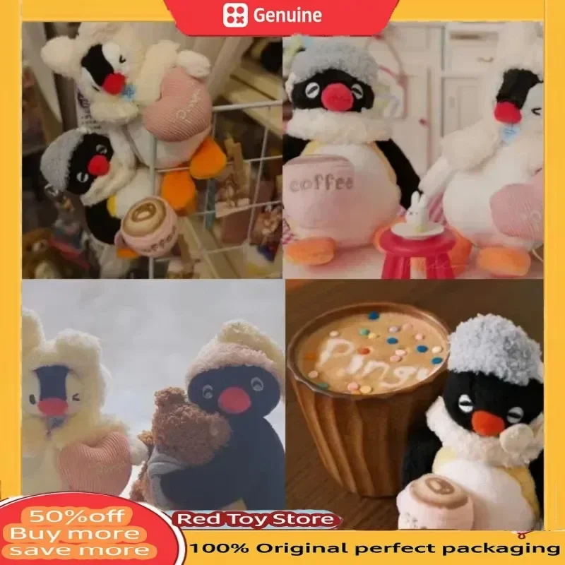 

Genuine Pingu Pengu Penguins Stay At Home Series Toys Rabbit Pinga Keychain Pendant Pingu Warmth Hugging Backpack Kawaii Gifts