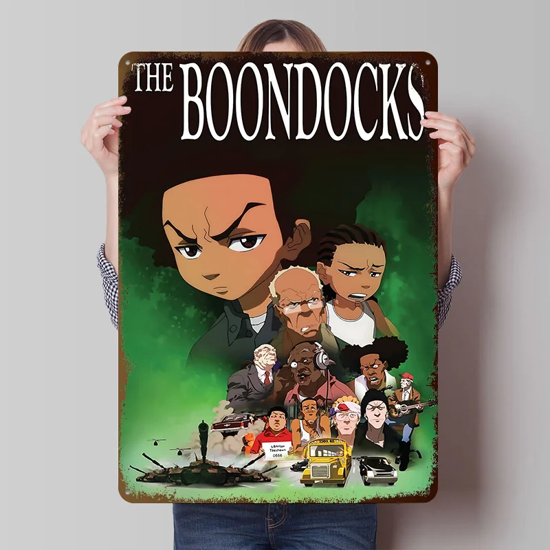 The Boondocks Metallposter, personalisierte Wandkunst, Retro-Vintage-Metallschilder für moderne Heimdekoration, luxuriöse Raumornamente