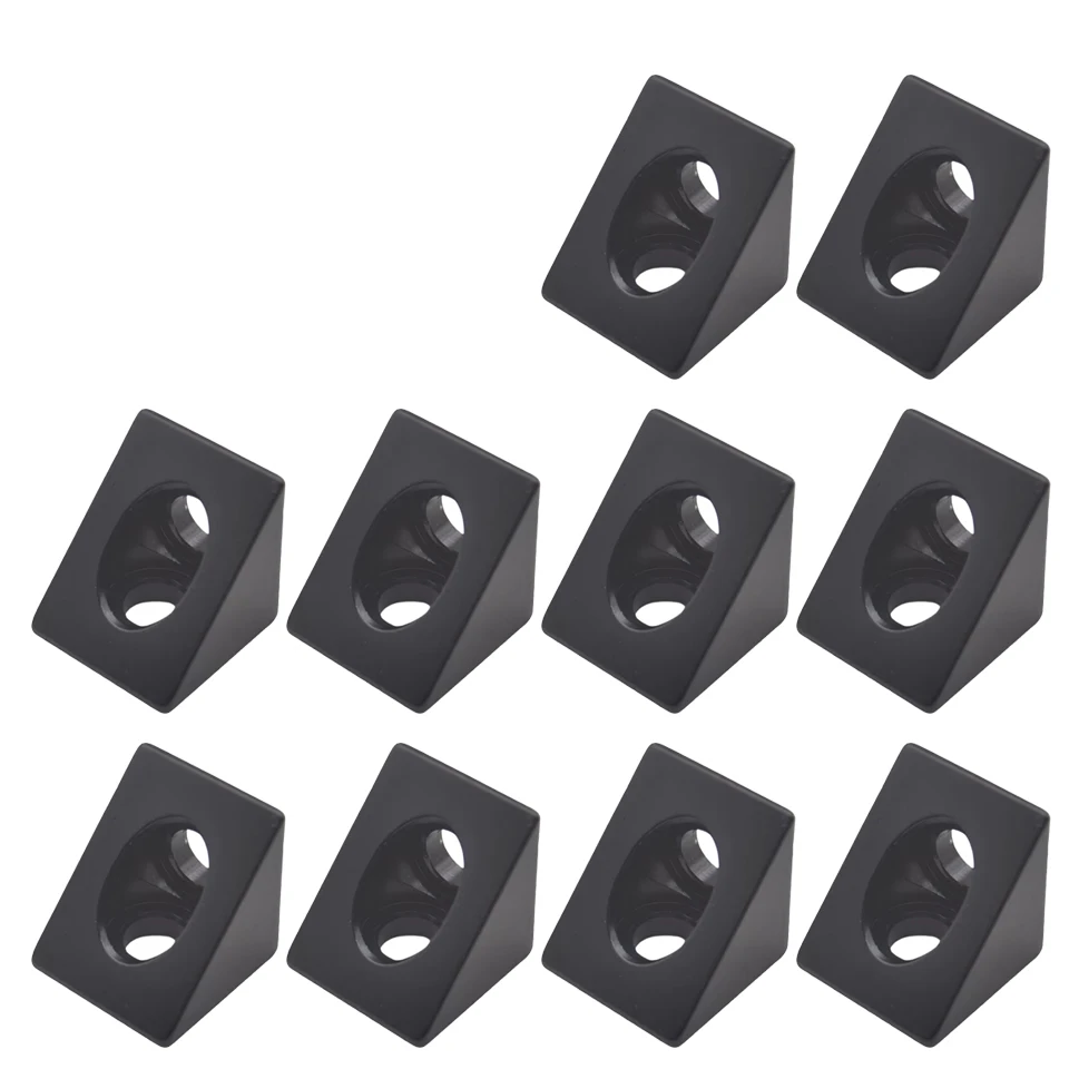 

1/5/10 шт. 3D-принтер с V-образным пазом, черный угловой разъем, угловой кронштейн 90 градусов, подходит для 20 мм
