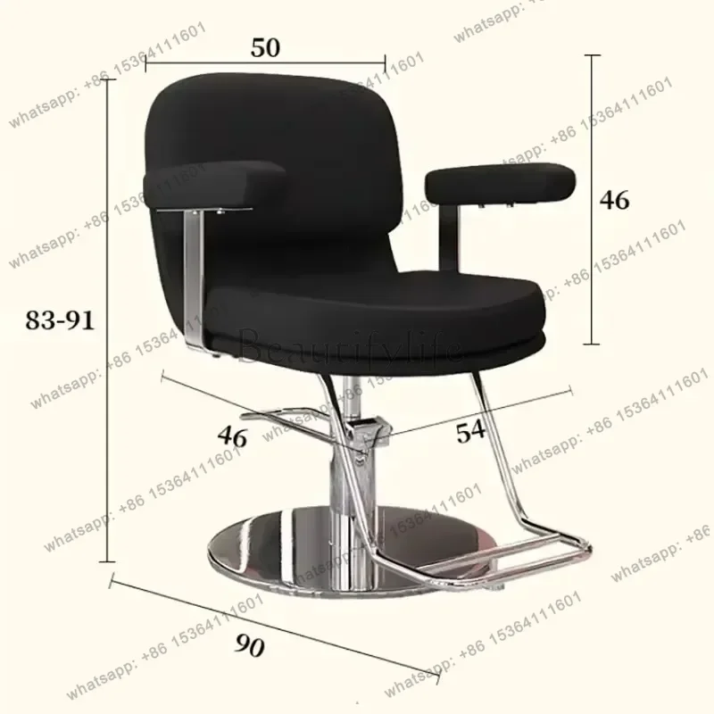 LJY Classic Salon Modern Barber Chair Aesthetic Black Cheap Lifter Chair Leg Rest Professional Armrest Cadeira De Barbeiro Furni