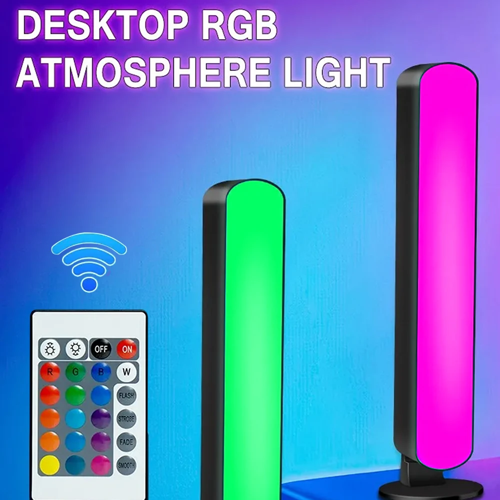 RGB Music Rhythm Lights Pickup Light Upgraded USB Rechargeable Model Christmas Decoration Desktop RGB Light Bar Music Rhythm