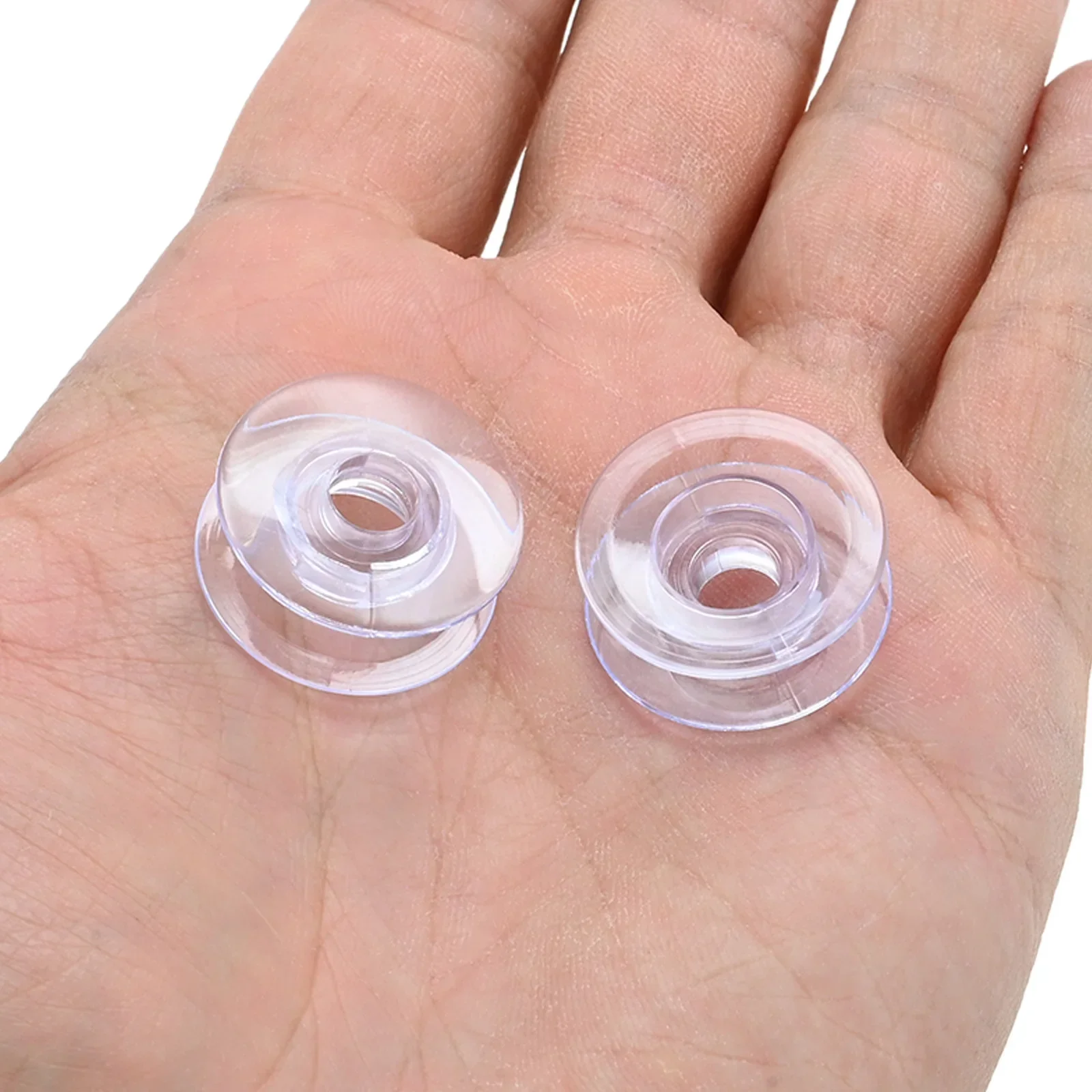 20Pcs Plastic Clear Concave Bobbin 4120975-45 Fit for Viking 1+1200 1250 for Husqvarna Viking 1100 for White 9800 Sewing Machine