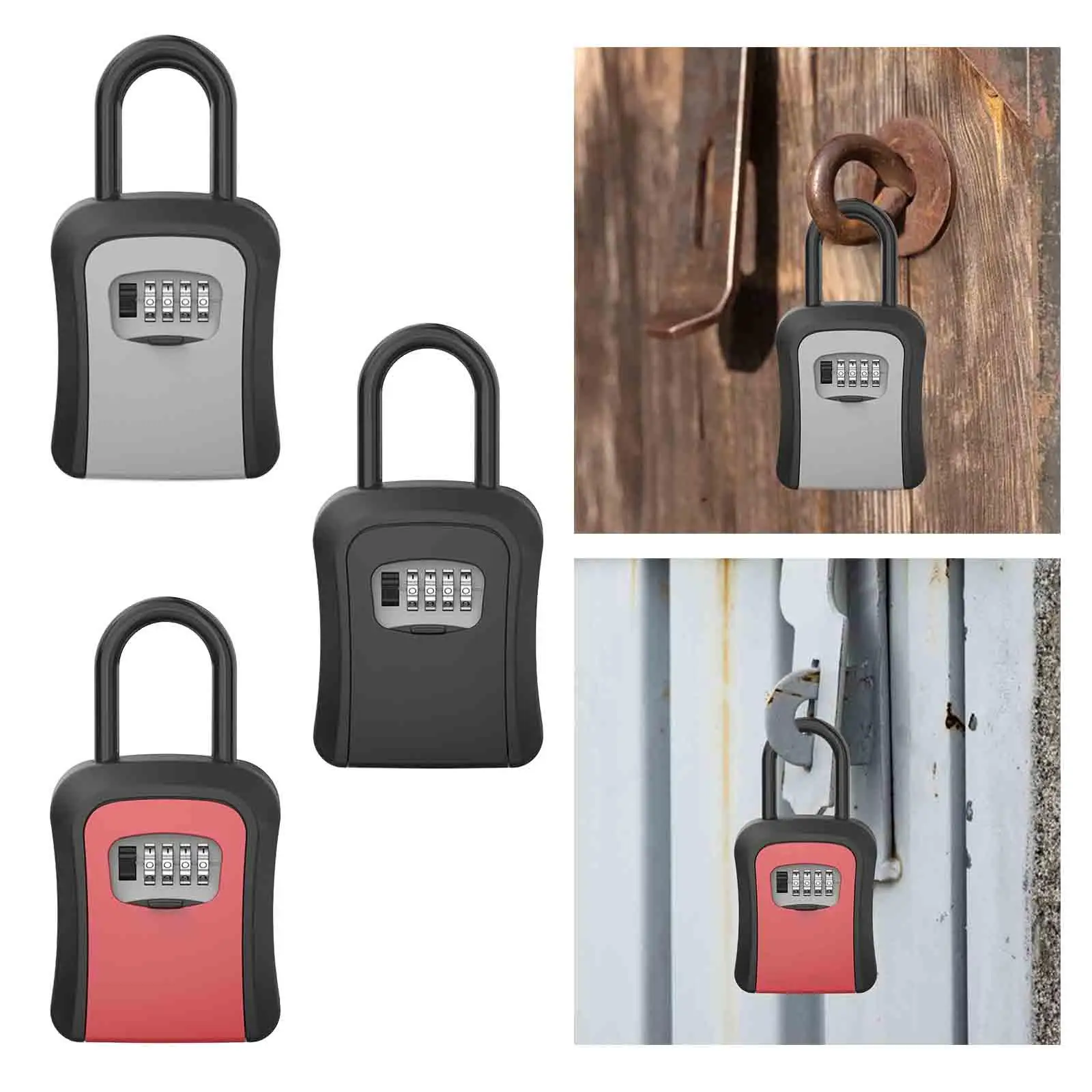 Keys Cabinet Organizer Keys Lock Storage Box Weatherproof Combination 4 Digit for Hotels Landlord Store Office Home