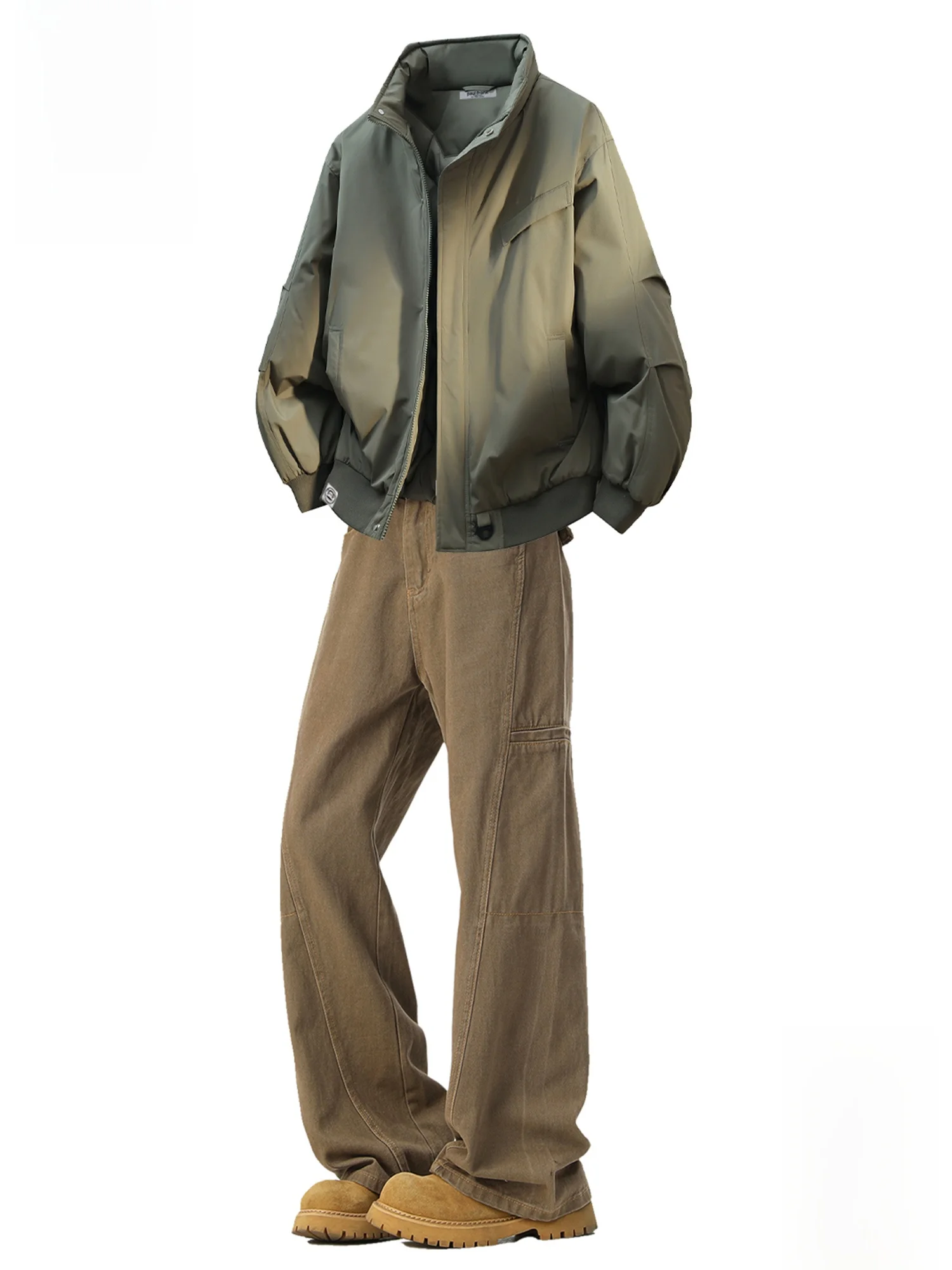 

PaulFrank Men's Casual Set Thiened Cotton Jaet Stand Collar Denim Jeans Autumn Winter Leisure Suit Polyester Fiber Long S...