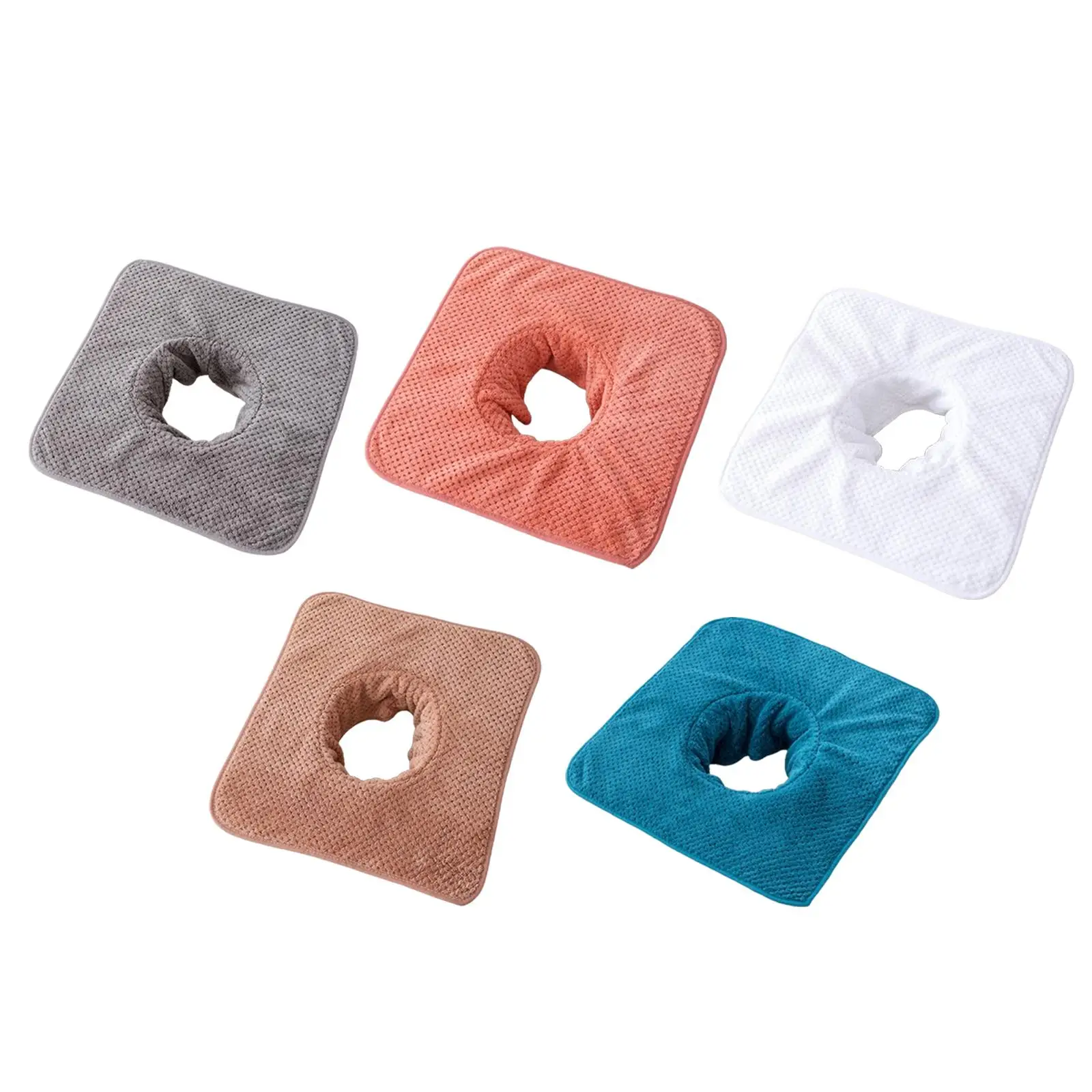 Спа-массажное настольное полотенце с отверстием для лица, коралловый бархат, многоразовое мягкое для красоты