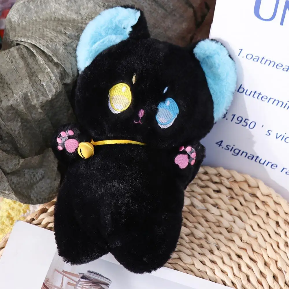 Travesseiro de pelúcia gato preto e branco preto e branco brinquedo de pelúcia animal de pelúcia fada gato dos desenhos animados 25cm crianças presentes de aniversário