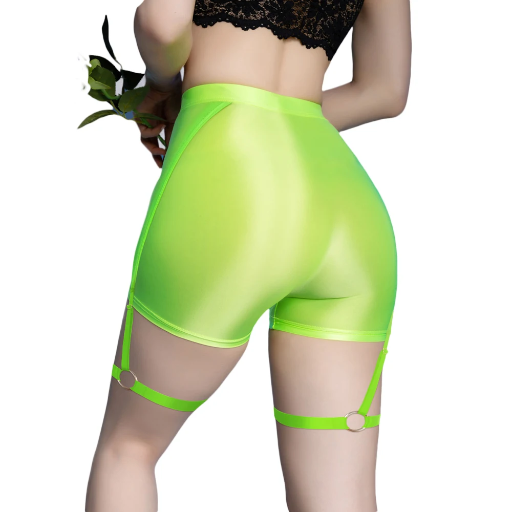 Women Stain Smooth Elastic Briefs Candy Color Oil Shiny Boxers Seamless Safety Shorts Underwear Bottom Wear Bandage Garters
