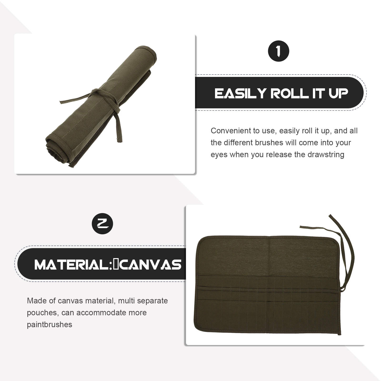 30 جيوب منظم الفرش نشمر الحقيبة لحامل فرشاة الألوان المائية فرشاة الرسم حامل ماكياج الألوان المائية القلم حقيبة التخزين