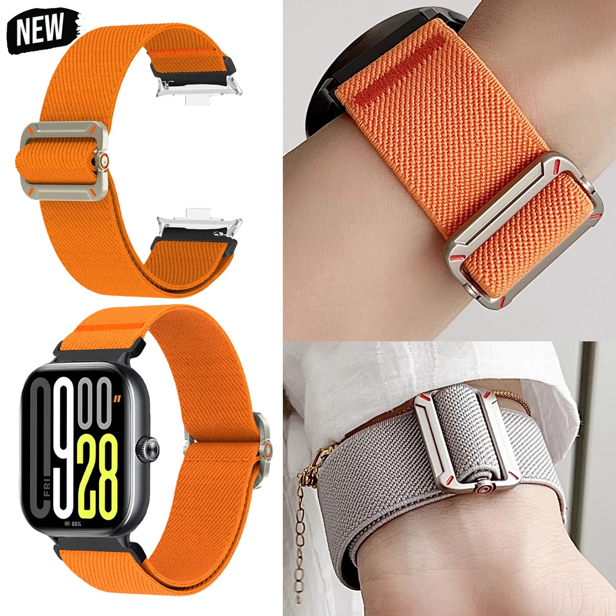 Pulseira de relógio para redmi watch 4 5 6 para xiaomi banda inteligente 8 9 pro náilon respirável pulseira smartwatch pulseira elástica
