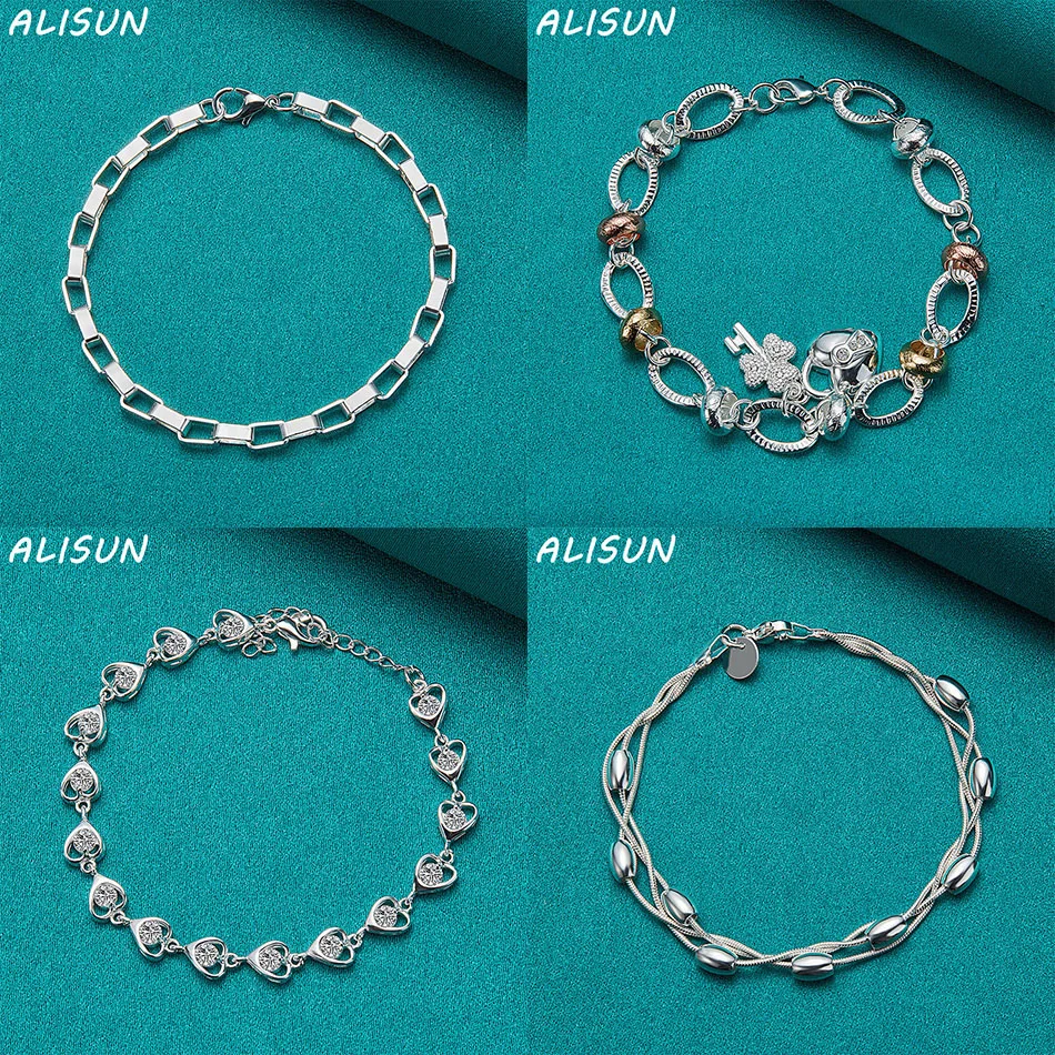 

ALISUN 925 Sterling Silver Design Bracelets For Women Men Charm Trend Birthday Gifts Fashion Party Fine Jewelry