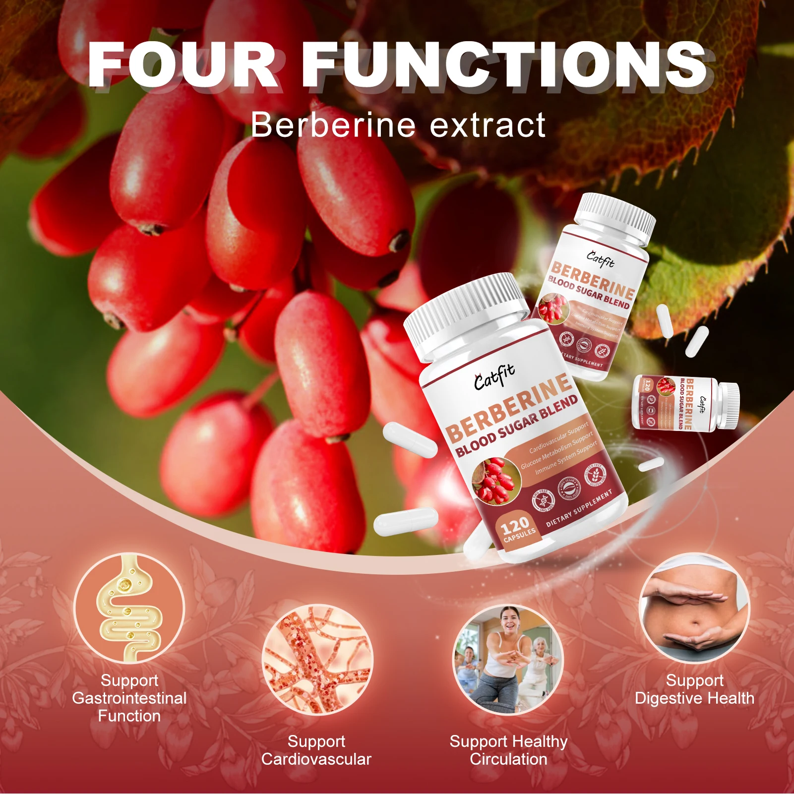 10 in 1 Berberine Supplement (1500mg Per Serving) 120 Vegan Capsules Ceylon Cinnamon Bark&Bitter Melon Fruit 97% Berberine HCL