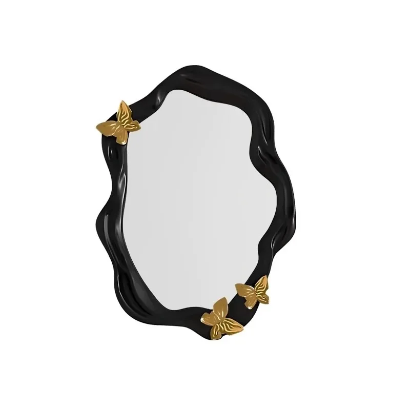Premium butterfly mirror, French art vanity mirror, wall-mounted special-shaped bathroom, bathroom mirror, irregular decorative