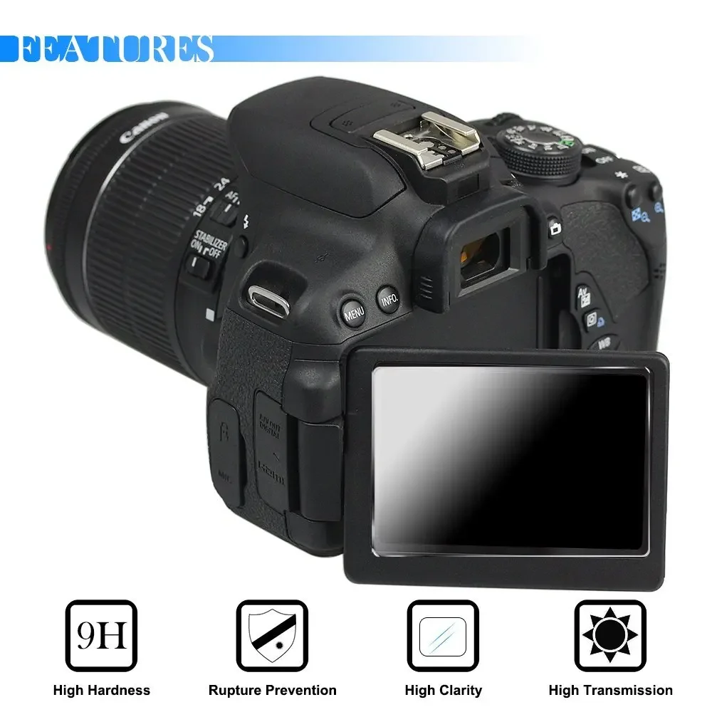 For Canon EOS R100 R50 R10 R8 R7 R6 R RP 250D 4000D 2000D 90D 80D 850D M50 6D Mark II T8i T7 SL3 2x Glass LCD Screen Protector - Image 3
