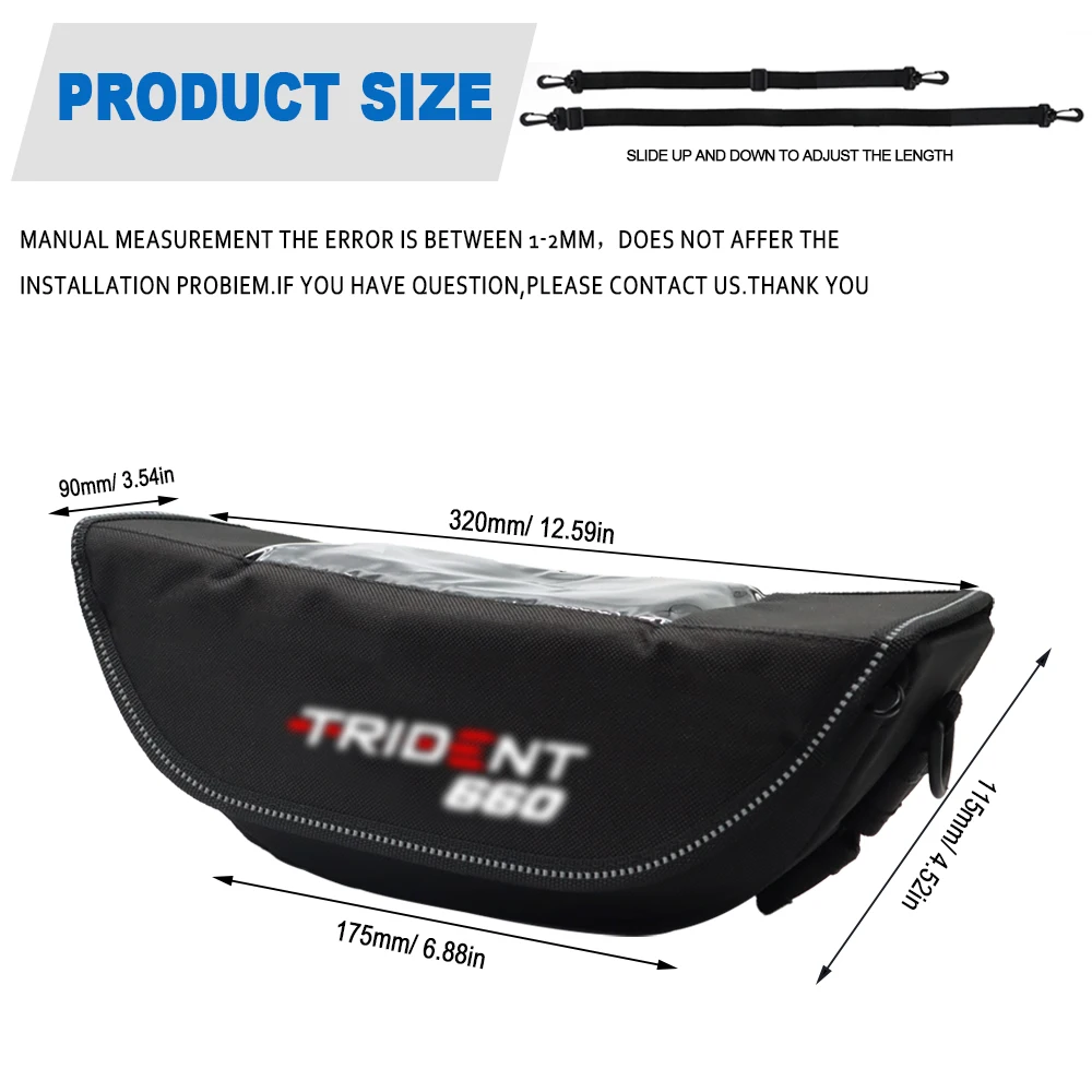 Sac de Rangement pour Guidon de Moto, Étanche et Anti-Poussière, pour Trident 660 2021-2023