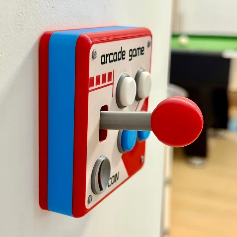 Arcade Joystick Style Light Switch Panel, Retro Game Lever Wall Switch Decor Cover, Funny Esports Room Decor Sliding Toggle