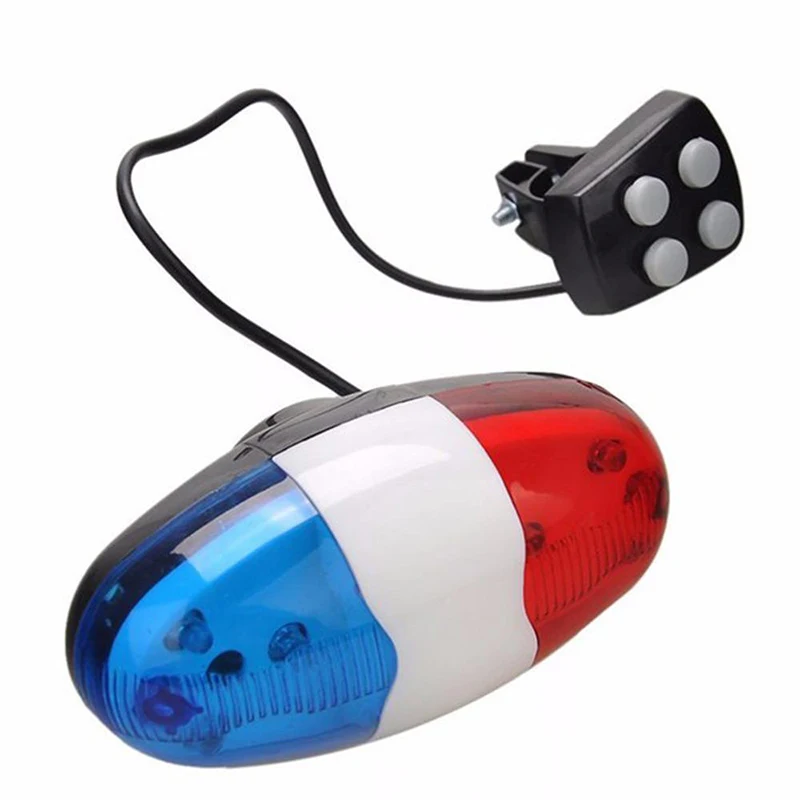 1PC 4 Tone Sounds Bicycles Bell Police Car Light Electronic Horn Siren for Kid Children Bike Scooter Cycling Lamp Accessories