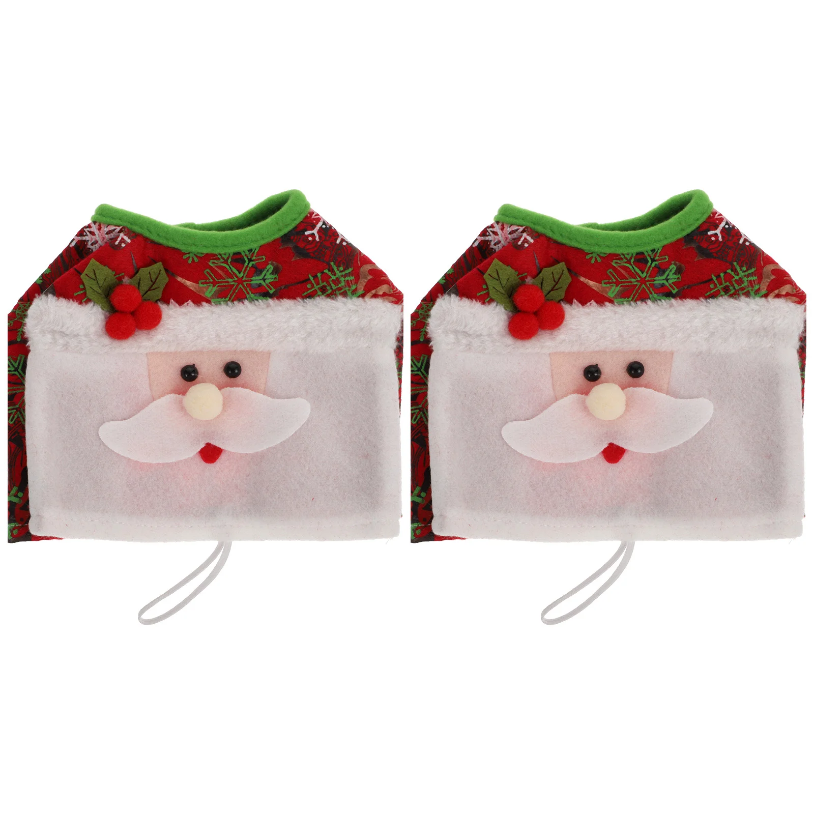 

2 Pcs Christmas Tissue Box Holder Decorative Bag Organizer Bags Container Desktop Adornment Cover