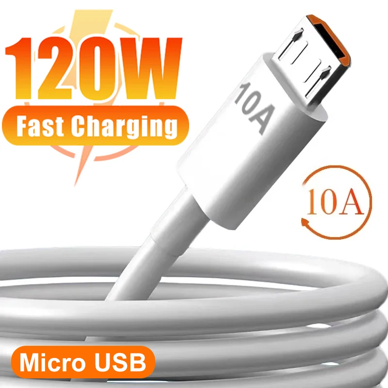 120W 10A Fast Charging Micro USB Android Charger Data Cord For Samsung Huawei Xiaomi MP3 Tablet Camera Monitor USB Charge Cables