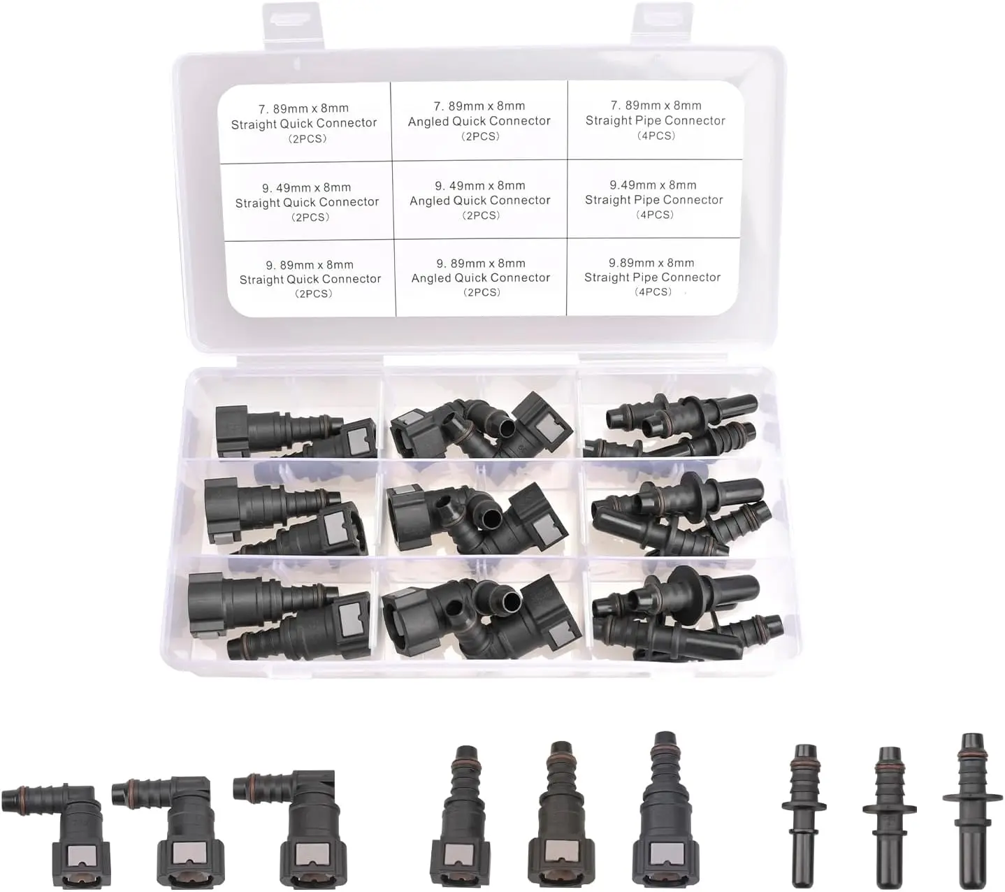 

24 шт. соединители для топливных шлангов SAE 7,89 мм 9,49 мм 9,89 мм быстросъемные нажимные мужские и женские