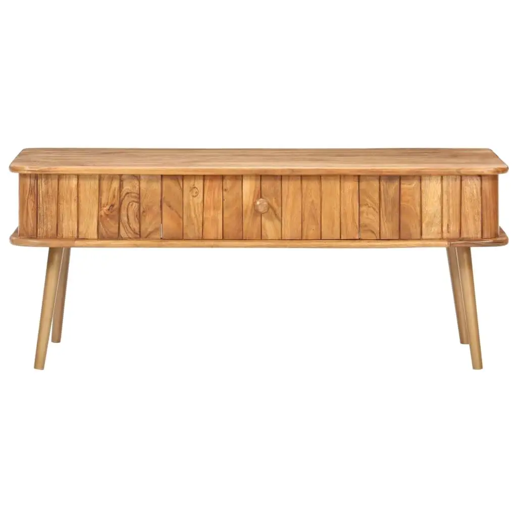 Mesa de centro de madera de acacia de 39,4 pulgadas: diseño moderno, duradera y elegante para sala de estar