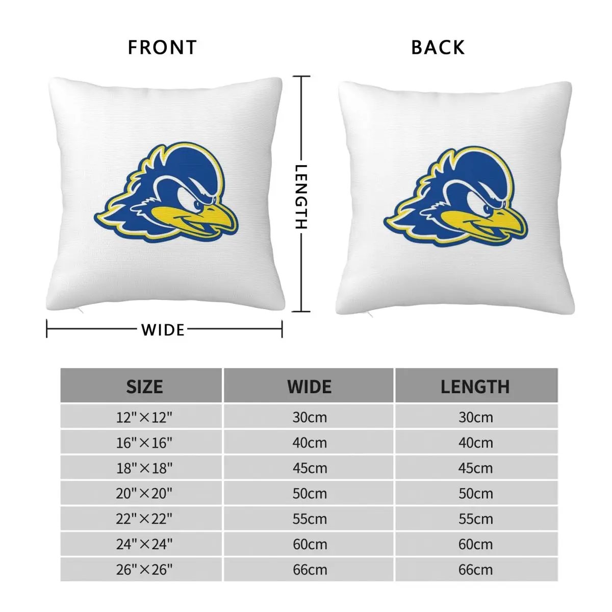 Delaware Mascot YoUDee Pillowcase Polyester Linen Velvet Creative Zip Decorative Throw Pillow Case Room Wholesale