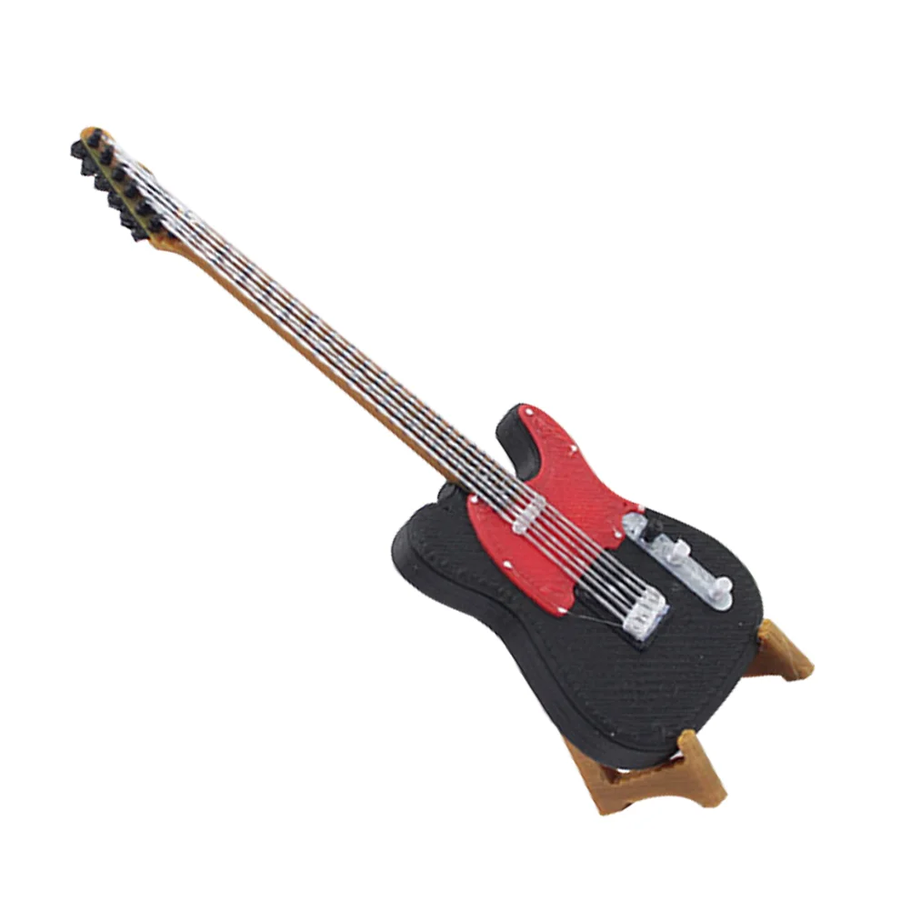 Mini soporte de guitarra eléctrica, suministro de decoración, accesorios en miniatura para casa de muñecas, campana de bicicleta para niños, tablero de anuncios de puerta Pla de fieltro