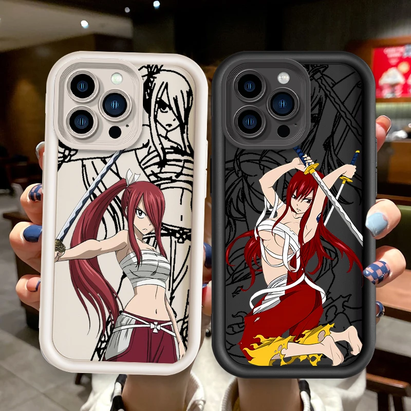 

E-Elsa S-Scarlett Japanese Anime For Apple iPhone 15 14 13 12 Pro Max Mini 11 XS X XR 8 7 6 Plus Eye Ladder Cover Capa Fundas