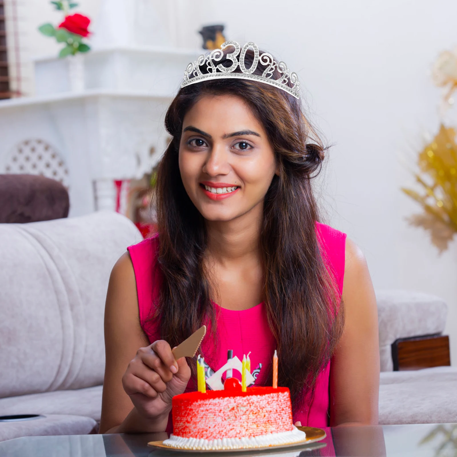 

1pcs Birthday Crown Hair Accessories Girls Adult Woman Decorations Rhinestone Crown Birthday Party Prop Beautiful Design Photo