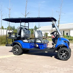 New Model Style 4+2 Seat Sightseeing Bus Club Cart Electric Golf Buggy Hunting Cart with Solar Panel Golf Cart