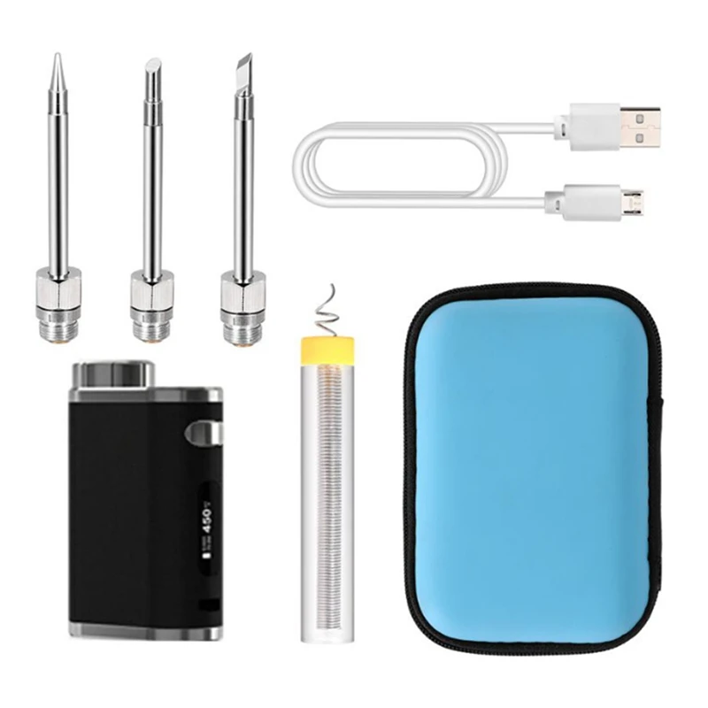 

Portable Rechargeable Soldering Iron USB Battery Soldering Iron 1W-75W Power Outdoor Soldering Iron With 3 Tips