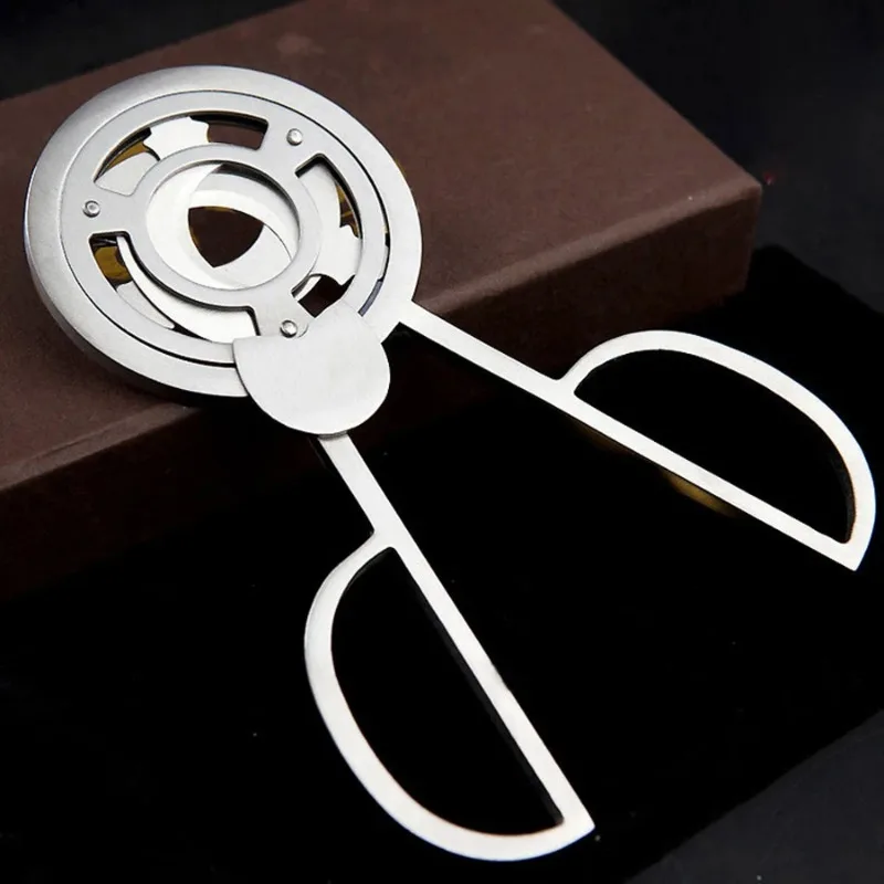 Stainless Steel Gold Plated Cigar Cutter Accessories 3 Sharp Blades For Smoking Luxury Cigars Scissors Pocket Gadgets