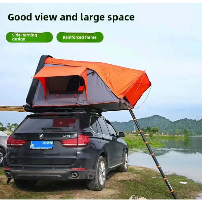 roof tent, hard shell quick open outdoor camping large space self-driving tour folding bed fully automatic