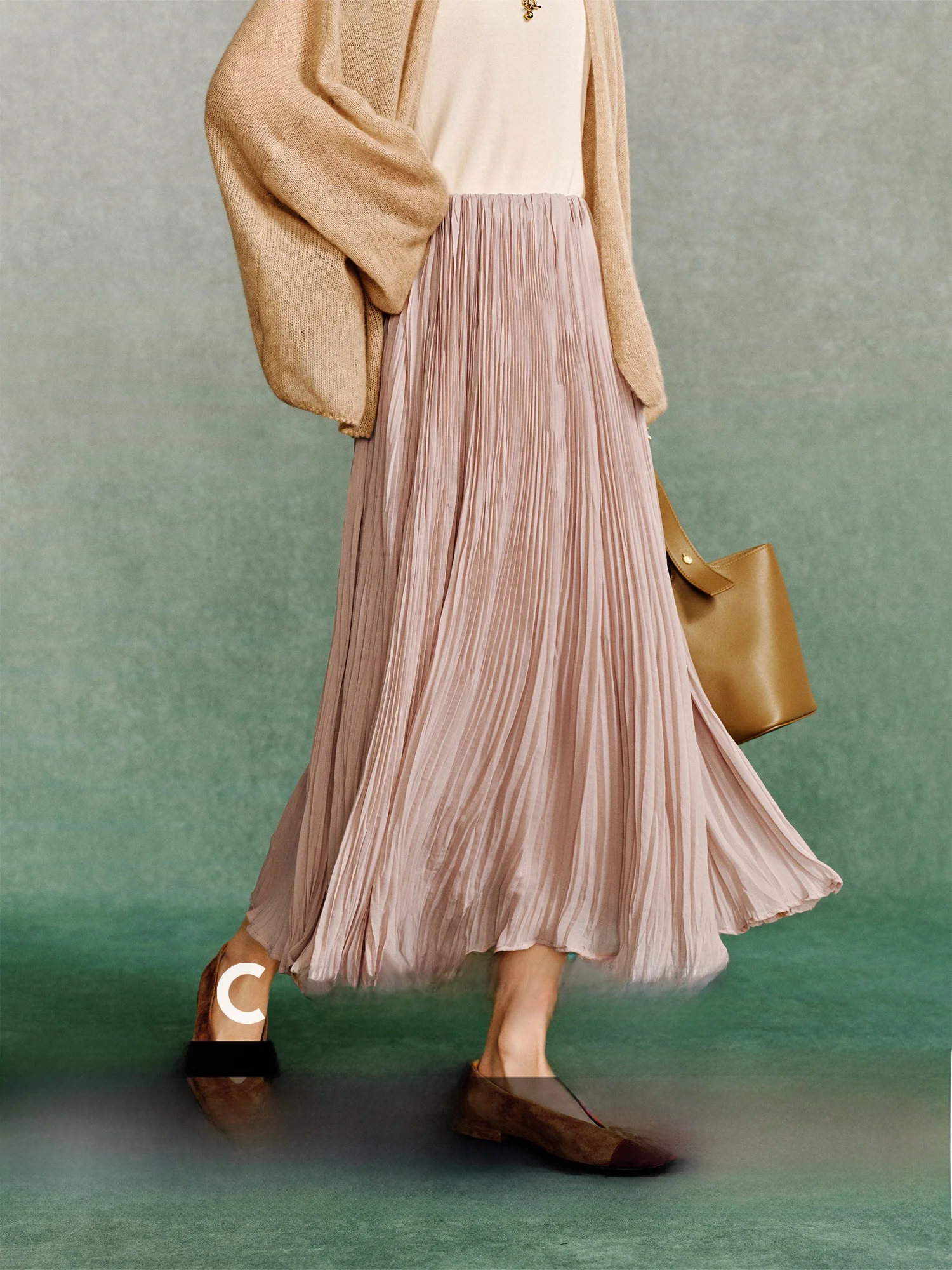 

CA Alice Heavyweight 9m Lightweight High Waist Slimming Loose Pleated f Skirt Umbrella Skirt Women Spring