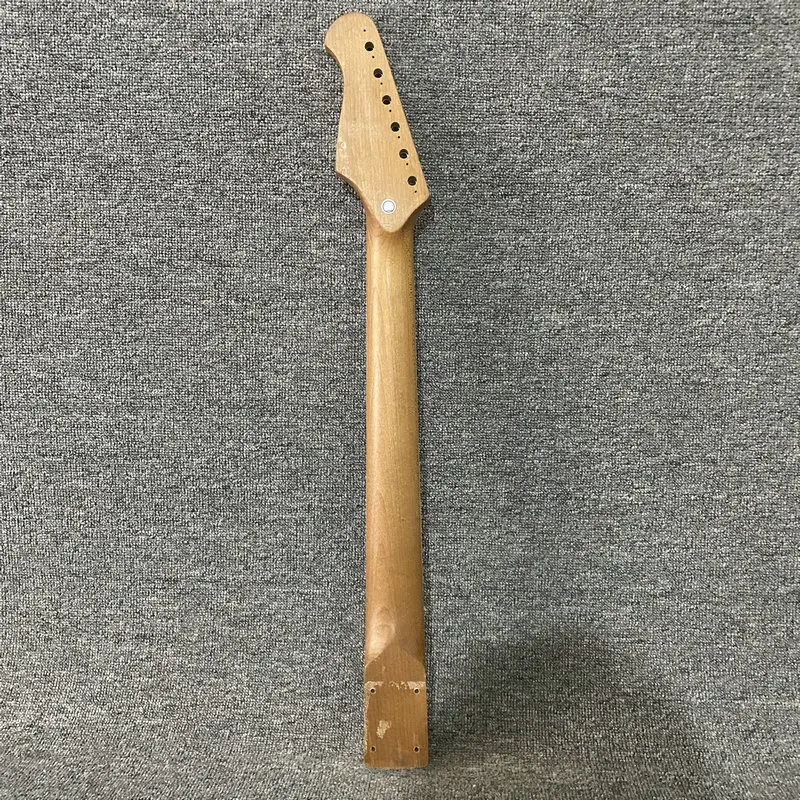 CN278CB278 DIY Guitar Kits Brown Flamed Maple Body with 21 Frets Maple Neck Unfinished Version with Damages for Replace
