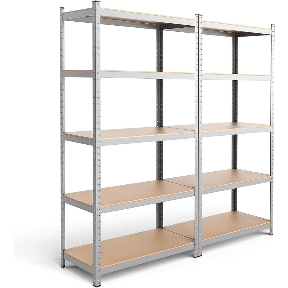 Storage Shelves 5-Tier Shelving Unit 2920LBS Heavy Duty Shelving Adjustable Boltless Organizer Rack 72