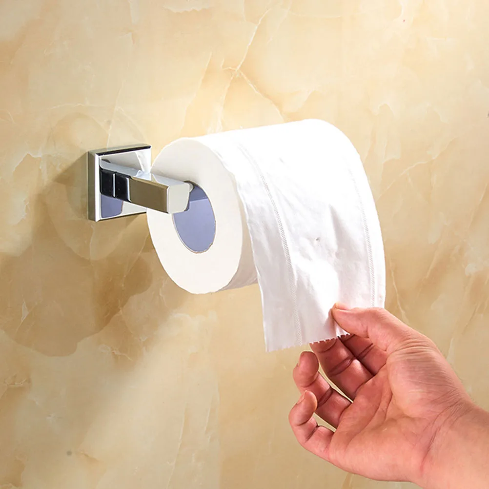 

Stainless Steel Wall Mounted Toilet Paper Holder Durable Rust Proof Modern Tissue Rack For Bathroom Kitchen Bedroom Silver