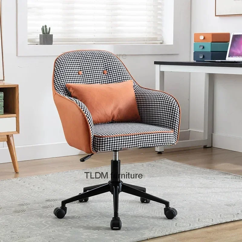 

Modern Houndstooth Fabric Office Chairs Office Furniture Home Study Comfortable Backrest Swivel Chair Ergonomic Computer Chair