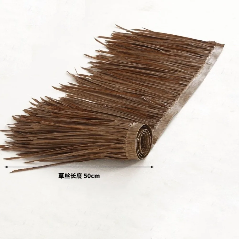 1mx50cm Panel Artificial Thatch Roofing Straw Texture Grass Material Straw Roof Thatch Simulation Design Umbrella Cover Use