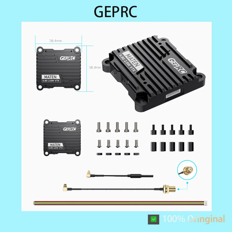 GEPRC MATEN 5.8G VTX 2500mW 2.5W 1600mW Video Transmitter Module 7V-36V Built-in Microphone High Temperature Resistant for Long
