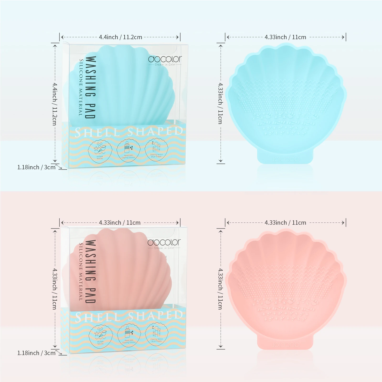 Docolor SHELL Silicone Brush Cleaner Make Up Washing Brush Gel Cleaning Mat Foundation Makeup Brush Cleaner Pad Scrubbe Board