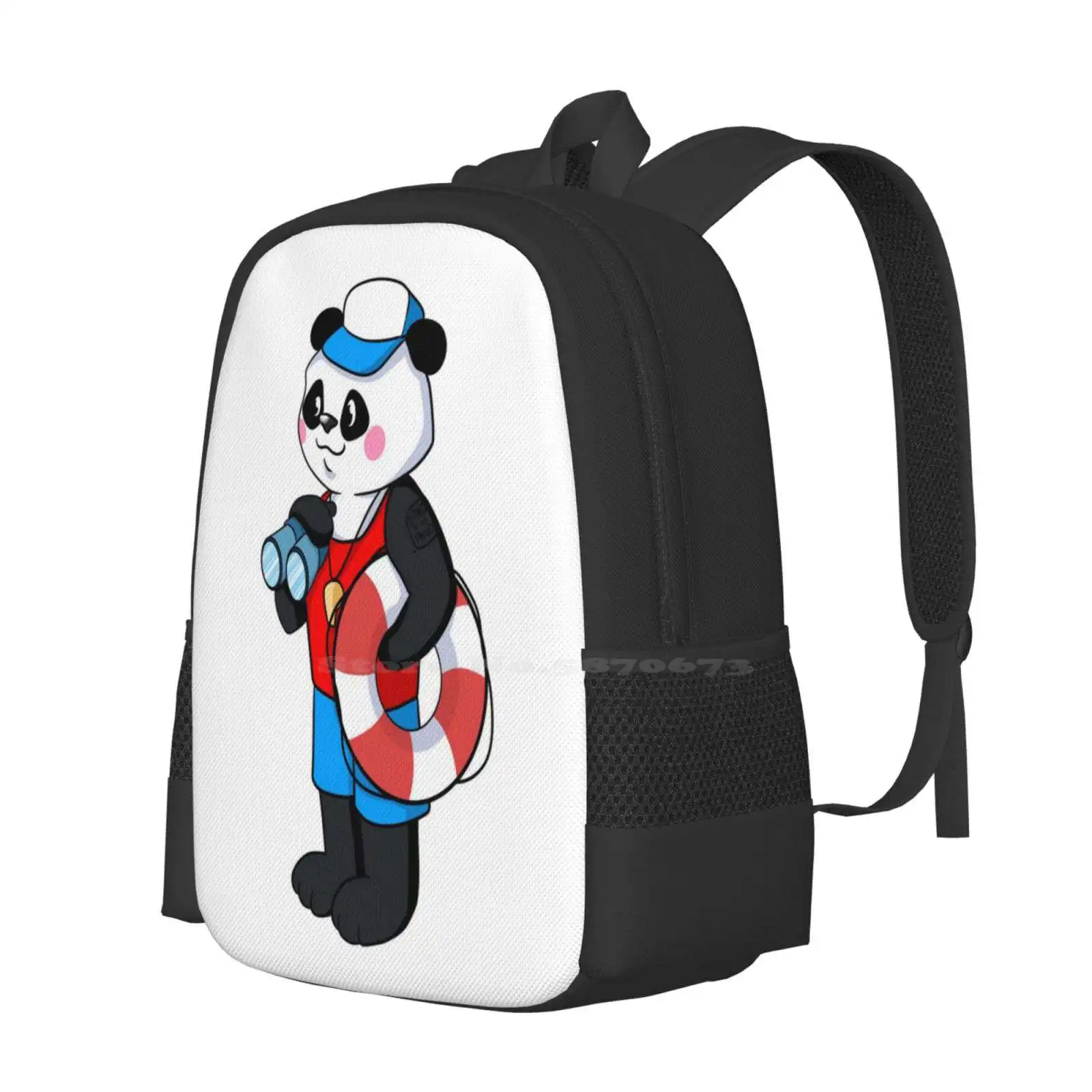 Lifeguard Bodysaver Pool Guard Panda Backpacks For School Teenagers Girls Travel Bags Pandas Bears Panda Bear Baywatch