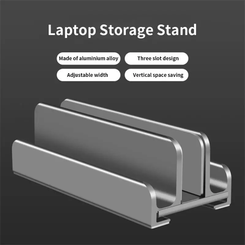 RYRA-soporte Vertical de aluminio para ordenador portátil, base de escritorio ajustable para Notebook, ahorro de espacio, soporte de almacenamiento 3 en 1, compatible con Macbook